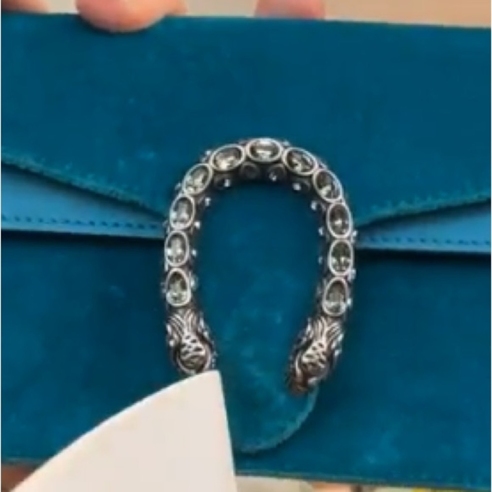 Gucci Teal Velvet Chain Bag - Picture 14 of 14